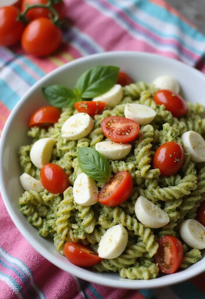 25 Aesthetic Lunch Ideas for School That Look as Good as They Taste - 10. Pesto Pasta Salad