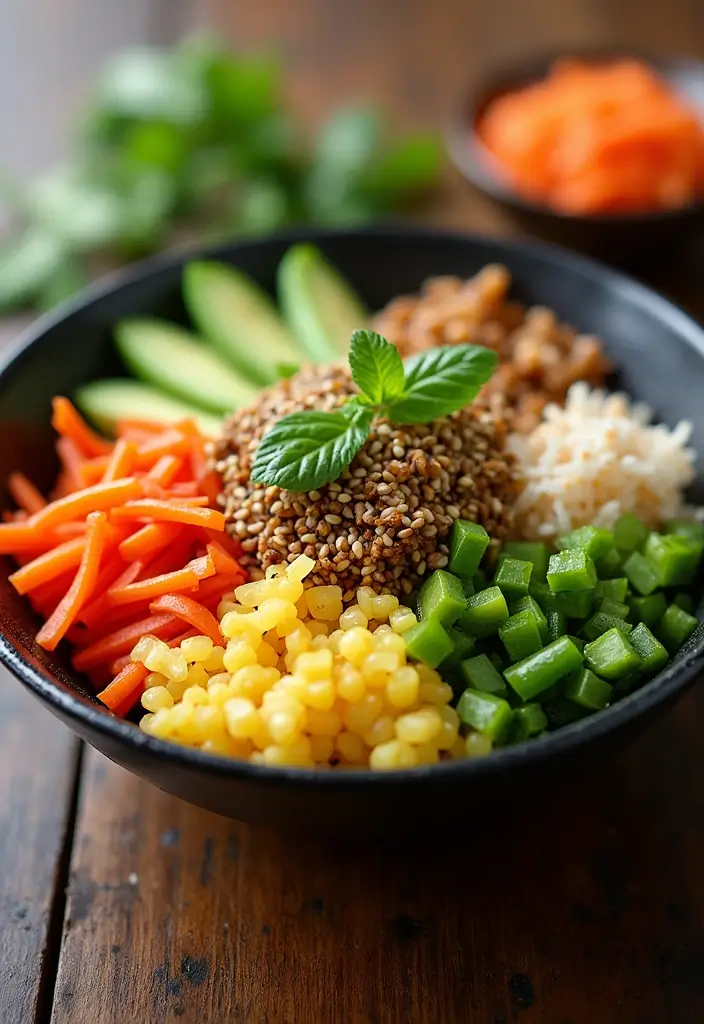 25 Aesthetic Lunch Ideas for School That Look as Good as They Taste - 15. Veggie Sushi Bowls