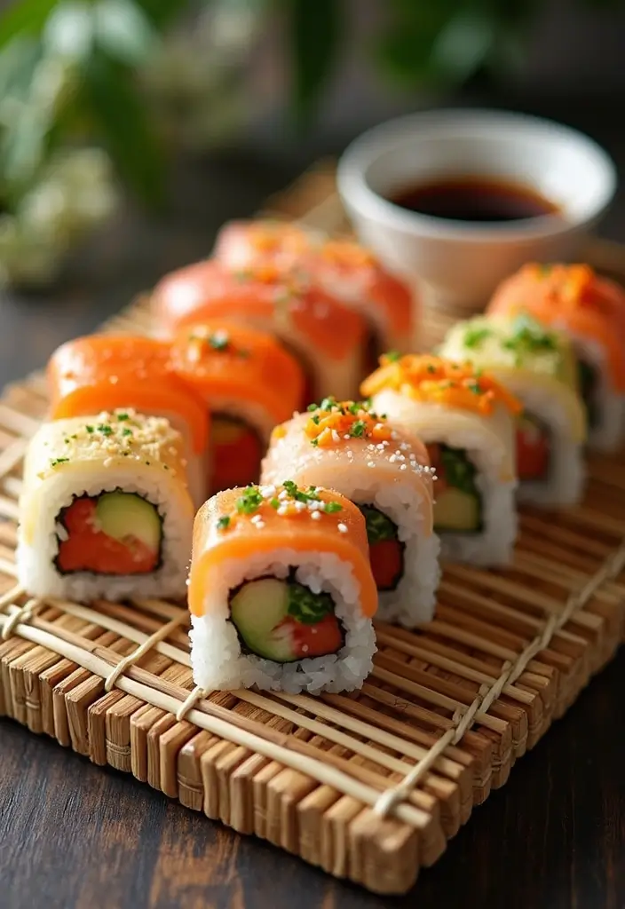25 Aesthetic Lunch Ideas for School That Look as Good as They Taste - 3. Creative Sushi Rolls