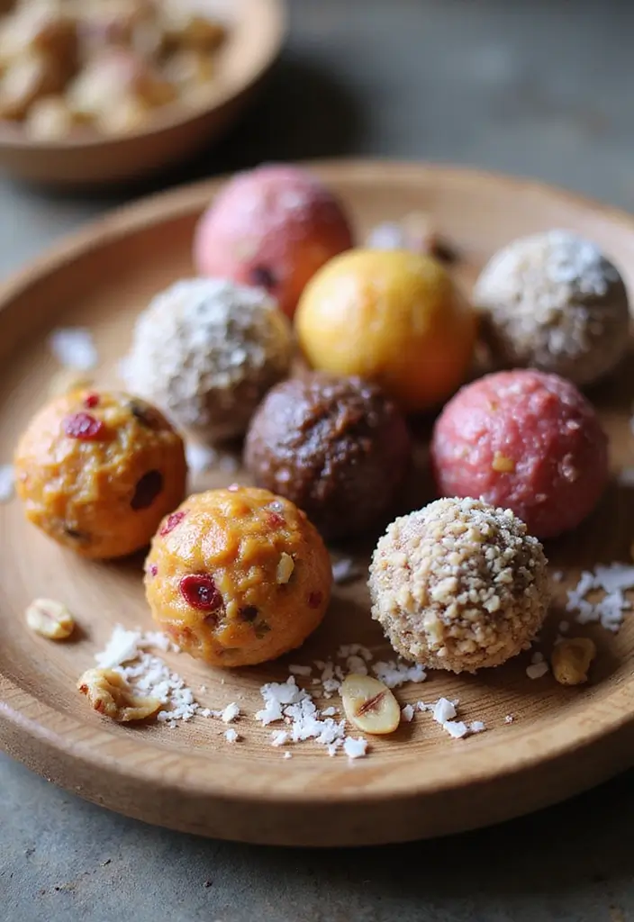 25 Aesthetic Lunch Ideas for School That Look as Good as They Taste - 4. Fruit and Nut Energy Bites