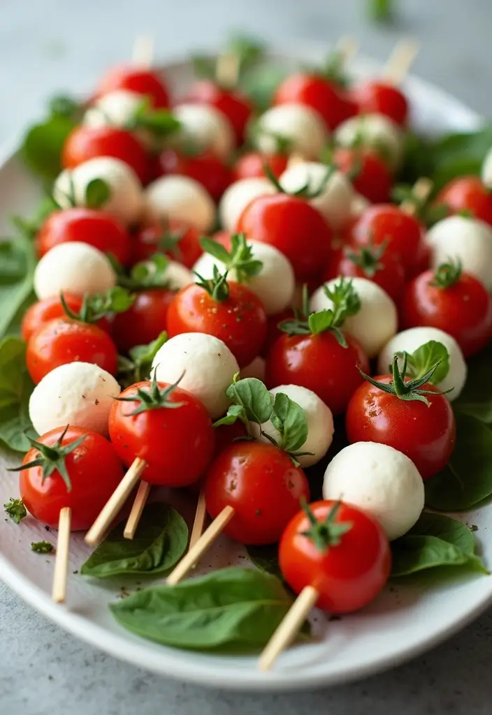 25 Aesthetic Lunch Ideas for School That Look as Good as They Taste - 5. Caprese Skewers