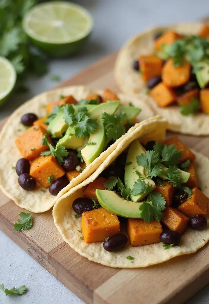 25 Aesthetic Lunch Ideas for School That Look as Good as They Taste - 8. Sweet Potato and Black Bean Tacos