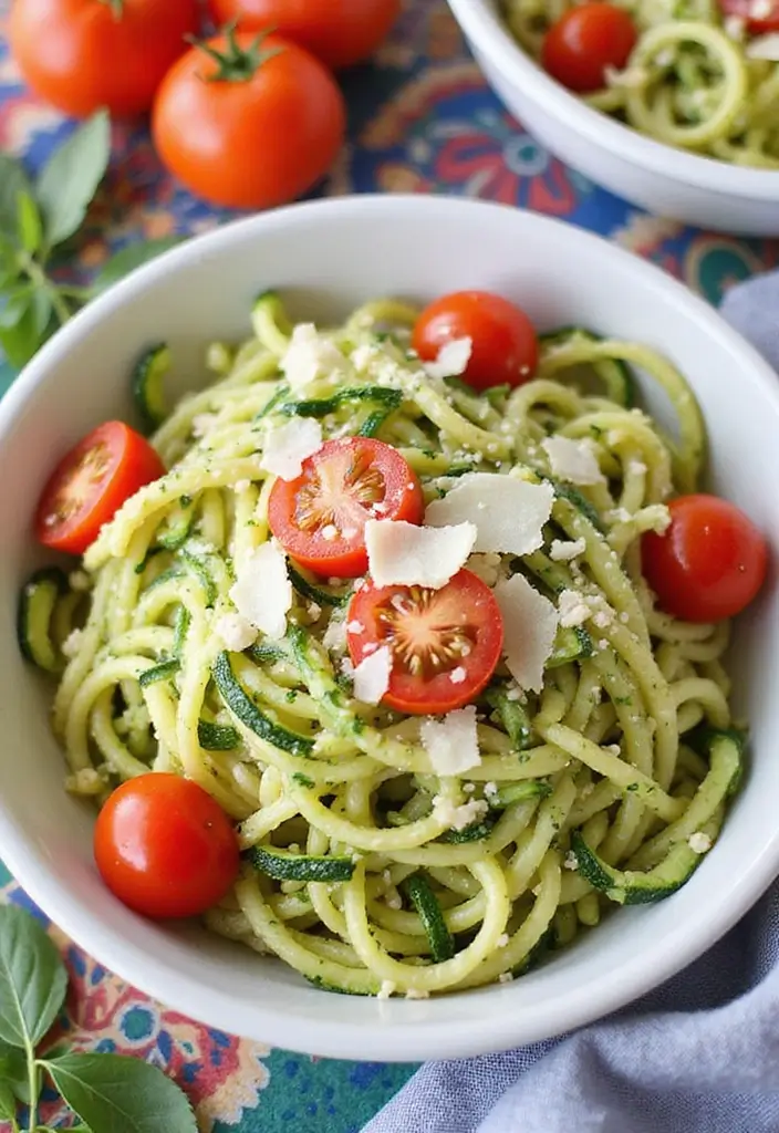 25 Aesthetic Lunch Ideas for School That Look as Good as They Taste - 9. Zucchini Noodle Salad