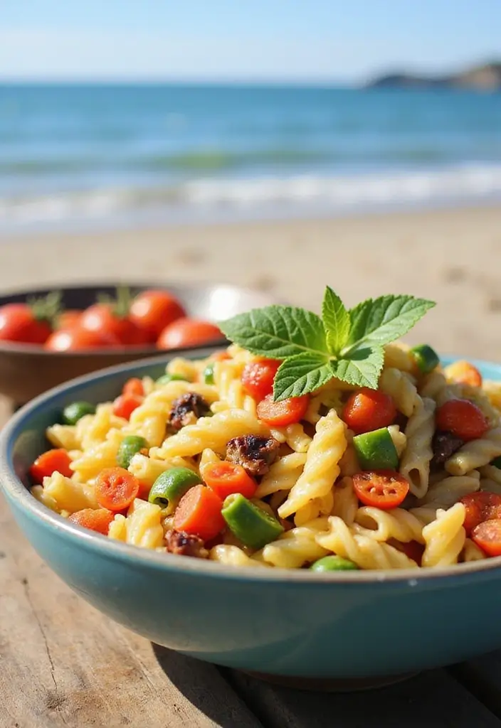 25 Easy Beach Picnic Food and Lunch Ideas Everyone Will Enjoy 63 25 Easy Beach Picnic Food and Lunch Ideas Everyone Will Enjoy - 11. Cold Pasta Salad