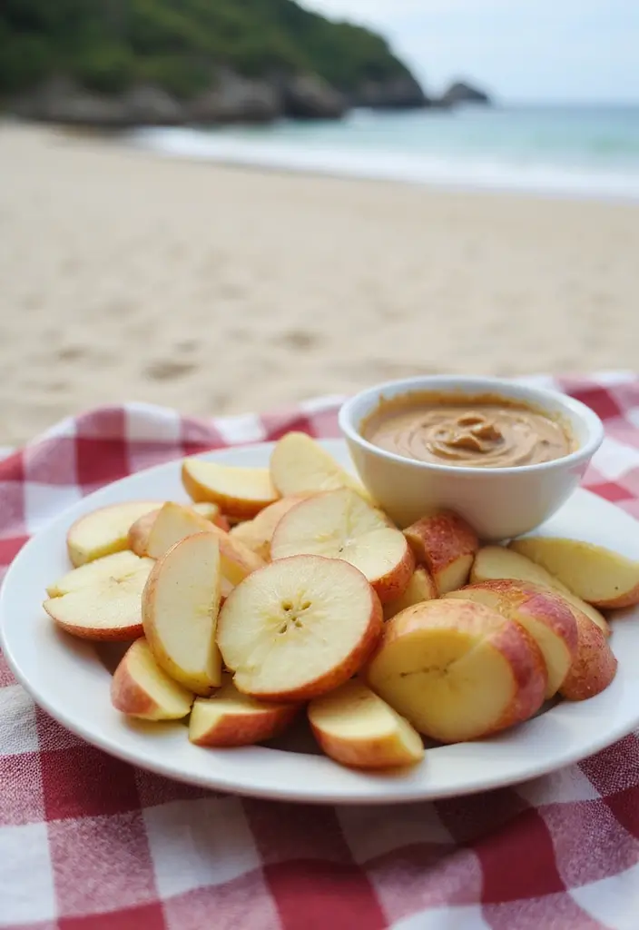 25 Easy Beach Picnic Food and Lunch Ideas Everyone Will Enjoy 101 25 Easy Beach Picnic Food and Lunch Ideas Everyone Will Enjoy - 17. Apple Slices with Nut Butter