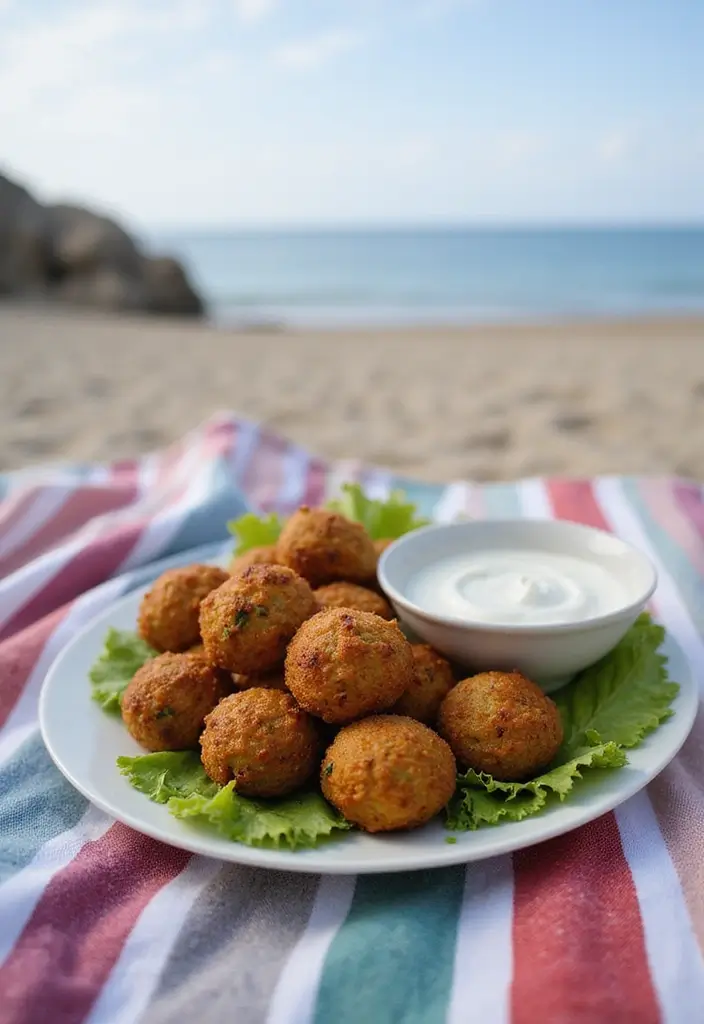 25 Easy Beach Picnic Food and Lunch Ideas Everyone Will Enjoy 109 25 Easy Beach Picnic Food and Lunch Ideas Everyone Will Enjoy - 19. Baked Falafel