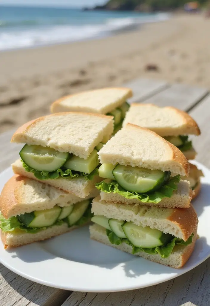 25 Easy Beach Picnic Food and Lunch Ideas Everyone Will Enjoy 121 25 Easy Beach Picnic Food and Lunch Ideas Everyone Will Enjoy - 21. Cucumber Sandwiches