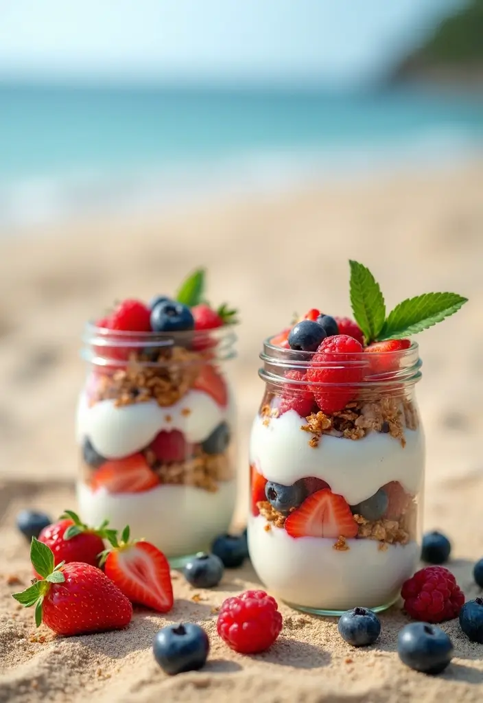 25 Easy Beach Picnic Food and Lunch Ideas Everyone Will Enjoy 32 25 Easy Beach Picnic Food and Lunch Ideas Everyone Will Enjoy - 6. Greek Yogurt Parfaits