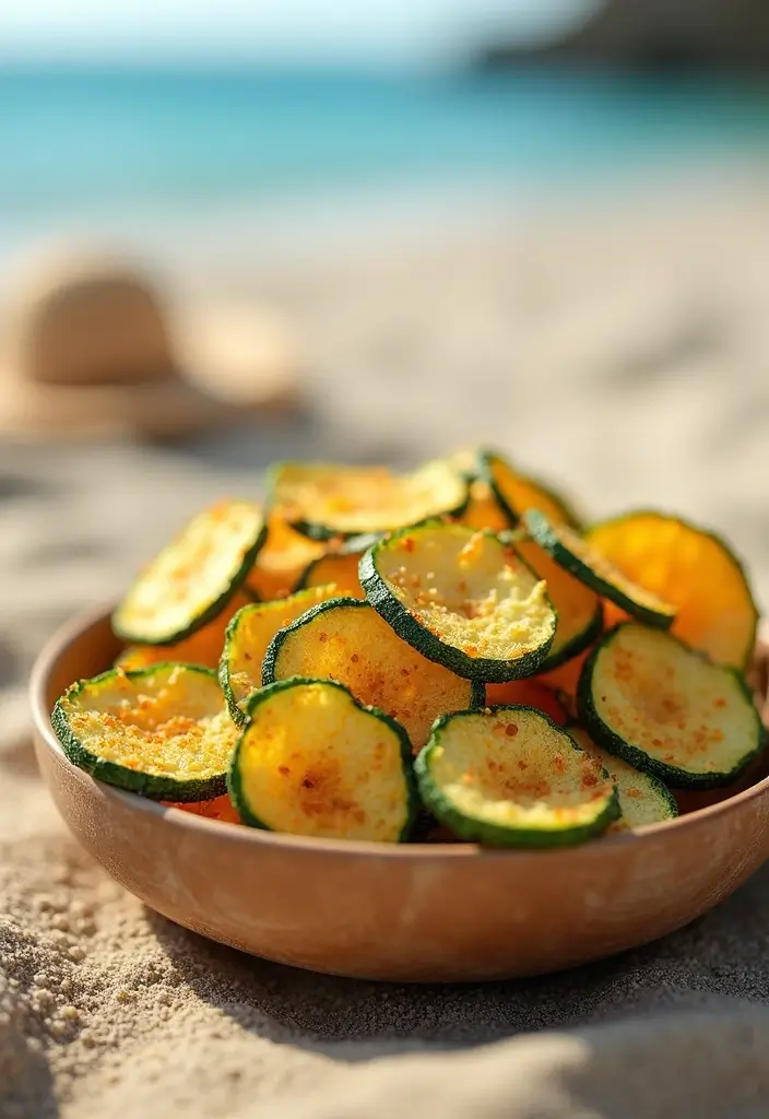 25 Easy Beach Picnic Food and Lunch Ideas Everyone Will Enjoy 49 25 Easy Beach Picnic Food and Lunch Ideas Everyone Will Enjoy - 9. Zucchini Chips