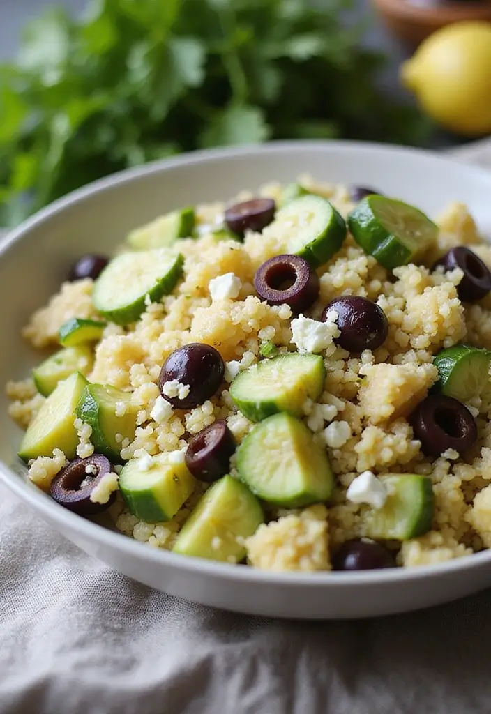 25 Easy High Protein Lunch Ideas for Muscle and Energy - 16. Mediterranean Couscous Salad