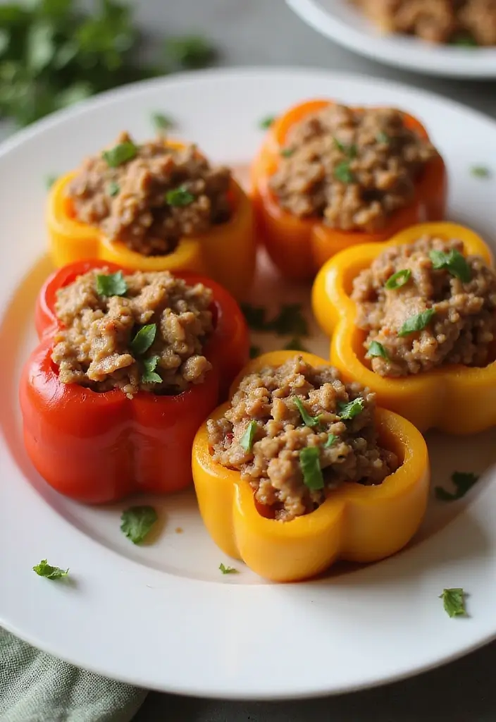 25 Easy High Protein Lunch Ideas for Muscle and Energy - 19. Stuffed Bell Peppers