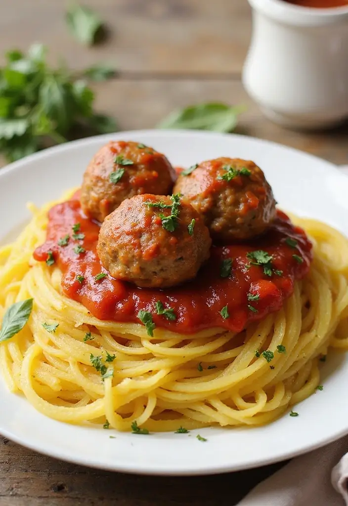 25 Easy High Protein Lunch Ideas for Muscle and Energy - 21. Spaghetti Squash with Turkey Meatballs