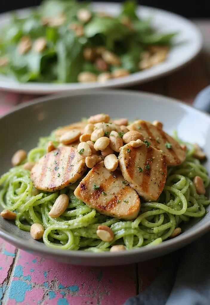 25 Easy High Protein Lunch Ideas for Muscle and Energy - 22. Pesto Zoodle Salad