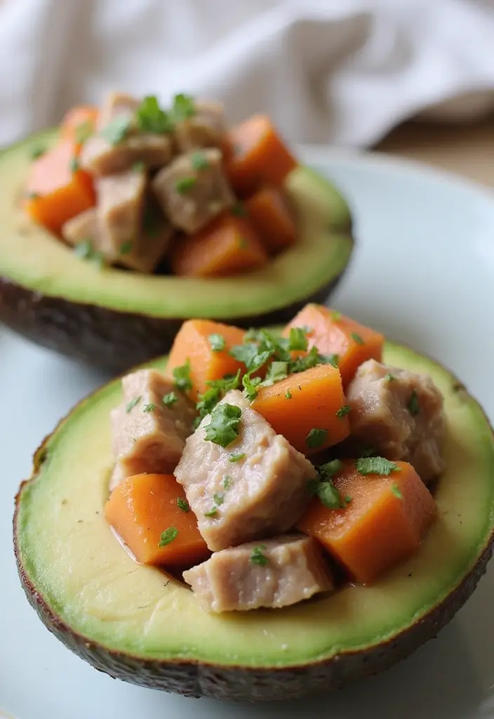 25 Easy High Protein Lunch Ideas for Muscle and Energy - 8. Tuna Salad Stuffed Avocado