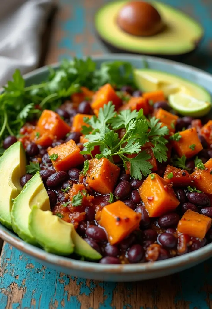 25 Easy and Cheap Lunch Ideas for When You’re on a Budget - 11. Sweet Potato and Black Bean Bowl