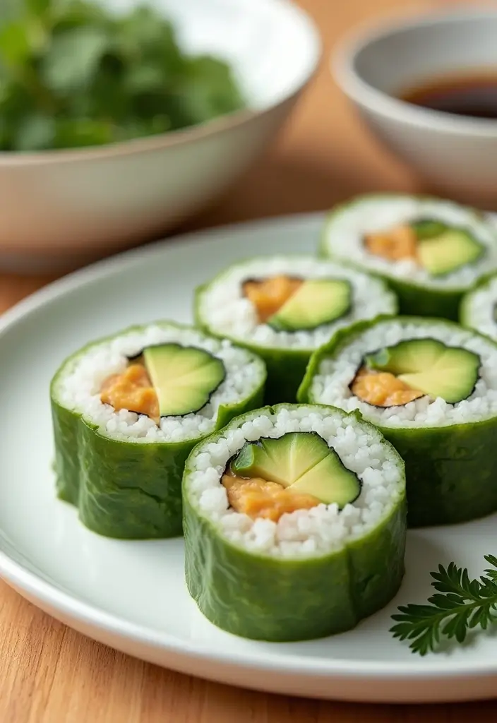 25 Easy and Cheap Lunch Ideas for When You’re on a Budget - 16. Cucumber and Avocado Sushi Rolls