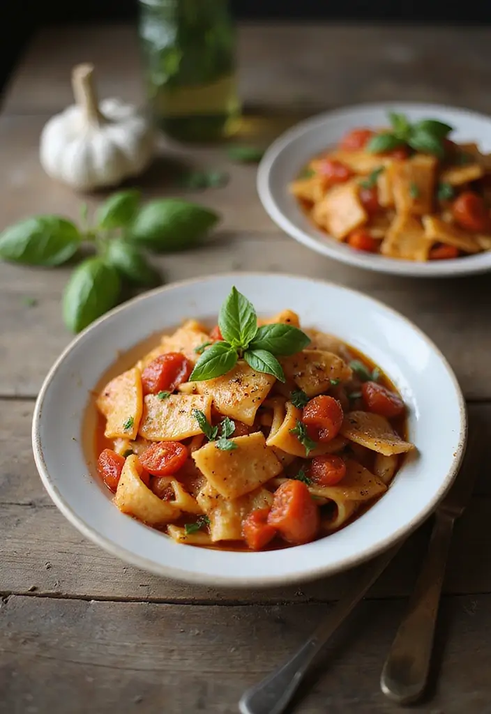 25 Easy and Cheap Lunch Ideas for When You’re on a Budget - 18. Roasted Garlic and Tomato Pasta
