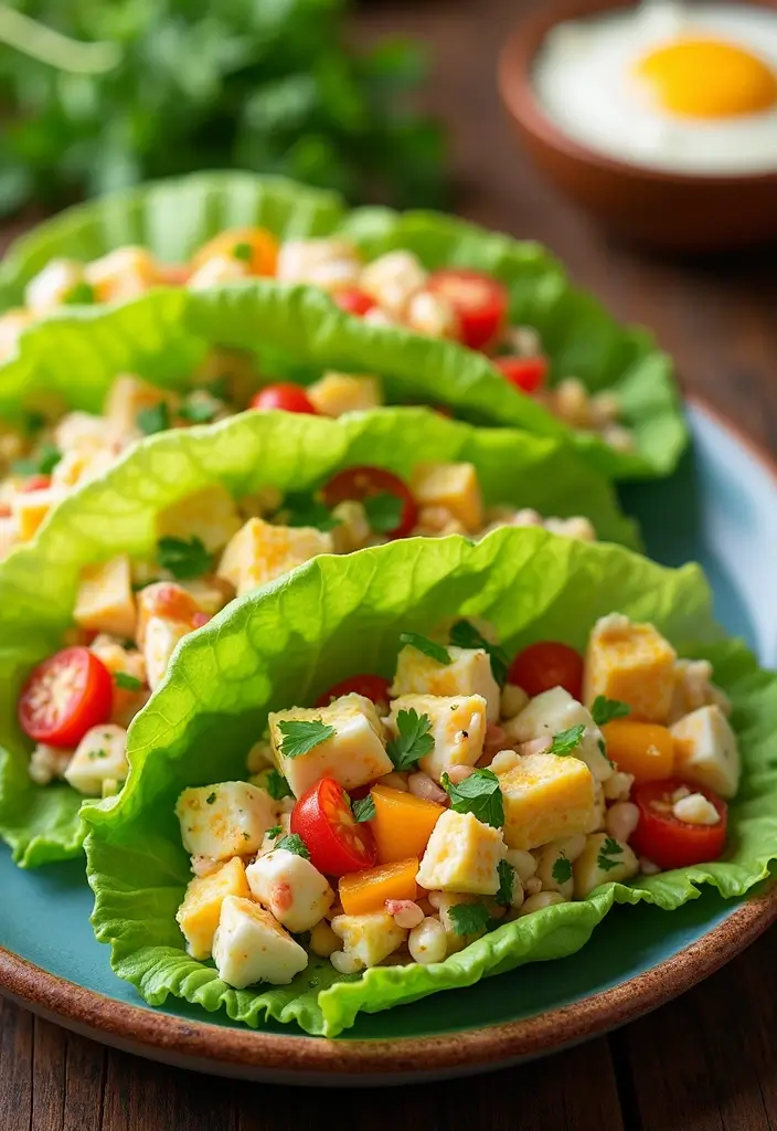 25 Easy and Cheap Lunch Ideas for When You’re on a Budget - 22. Egg Salad Lettuce Wraps