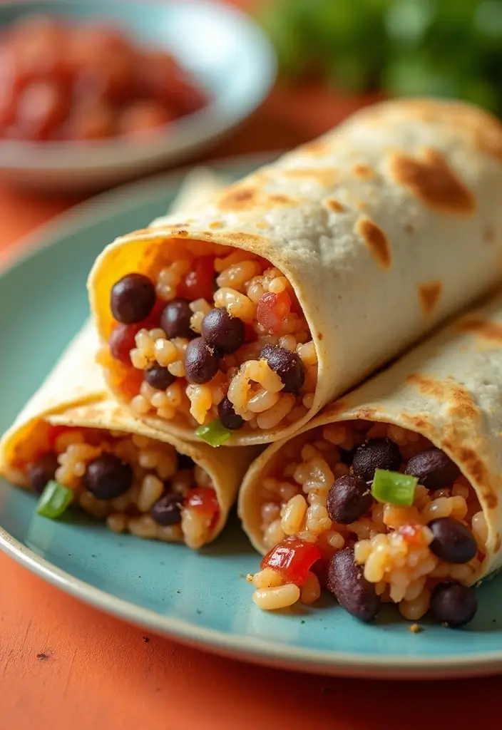 25 Easy and Cheap Lunch Ideas for When You’re on a Budget - 23. Rice and Bean Burritos