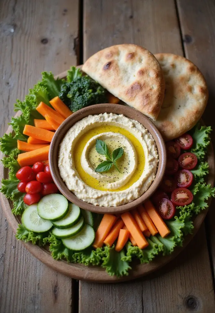25 Easy and Cheap Lunch Ideas for When You’re on a Budget - 4. Hummus and Veggie Platter