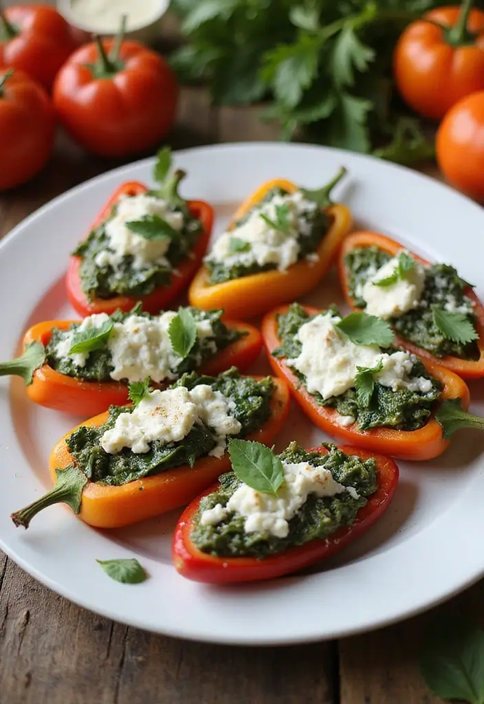 25 Easy and Cheap Lunch Ideas for When You’re on a Budget - 5. Spinach and Feta Stuffed Peppers