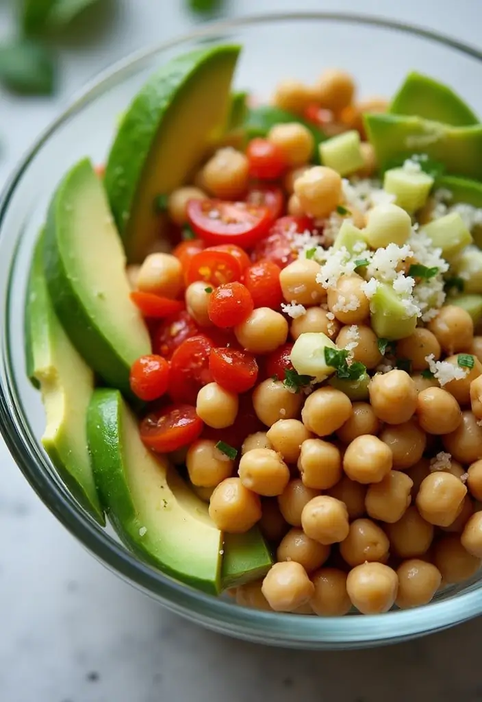 25 Healthy Lunch Prep Ideas for Work to Simplify Your Week 113 25 Healthy Lunch Prep Ideas for Work to Simplify Your Week - 19. Chickpea and Avocado Salad