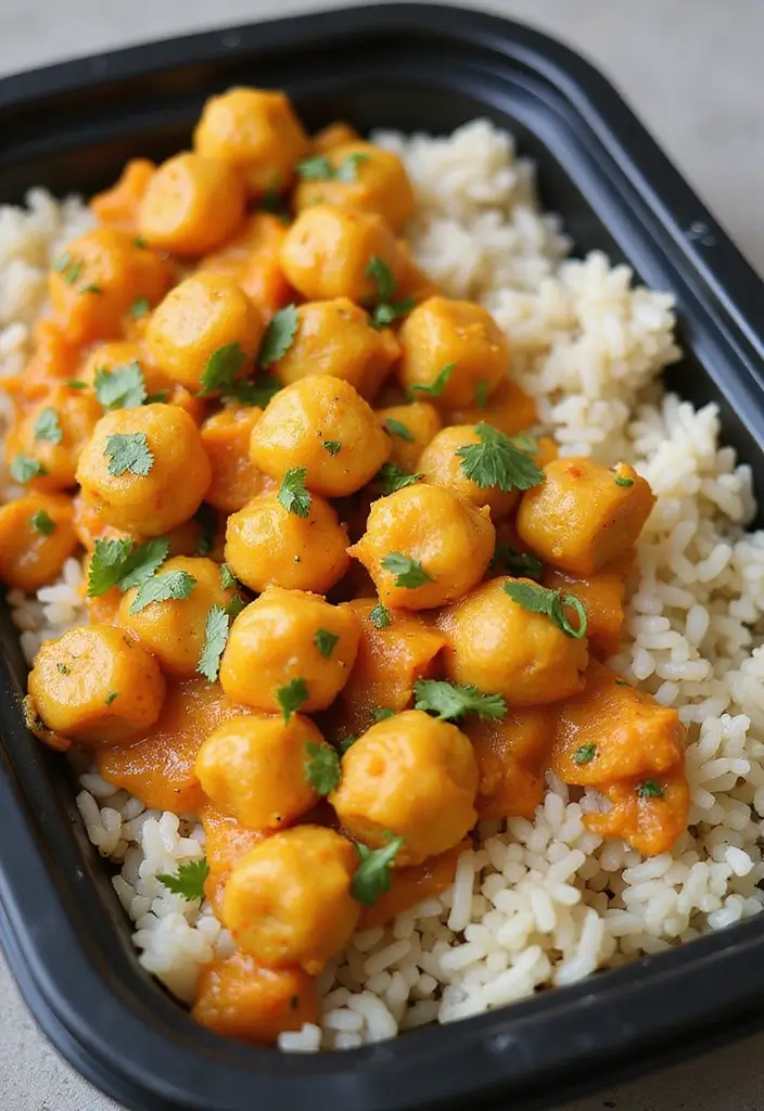 25 Healthy Lunch Prep Ideas for Work to Simplify Your Week 132 25 Healthy Lunch Prep Ideas for Work to Simplify Your Week - 22. Coconut Curry Chickpeas