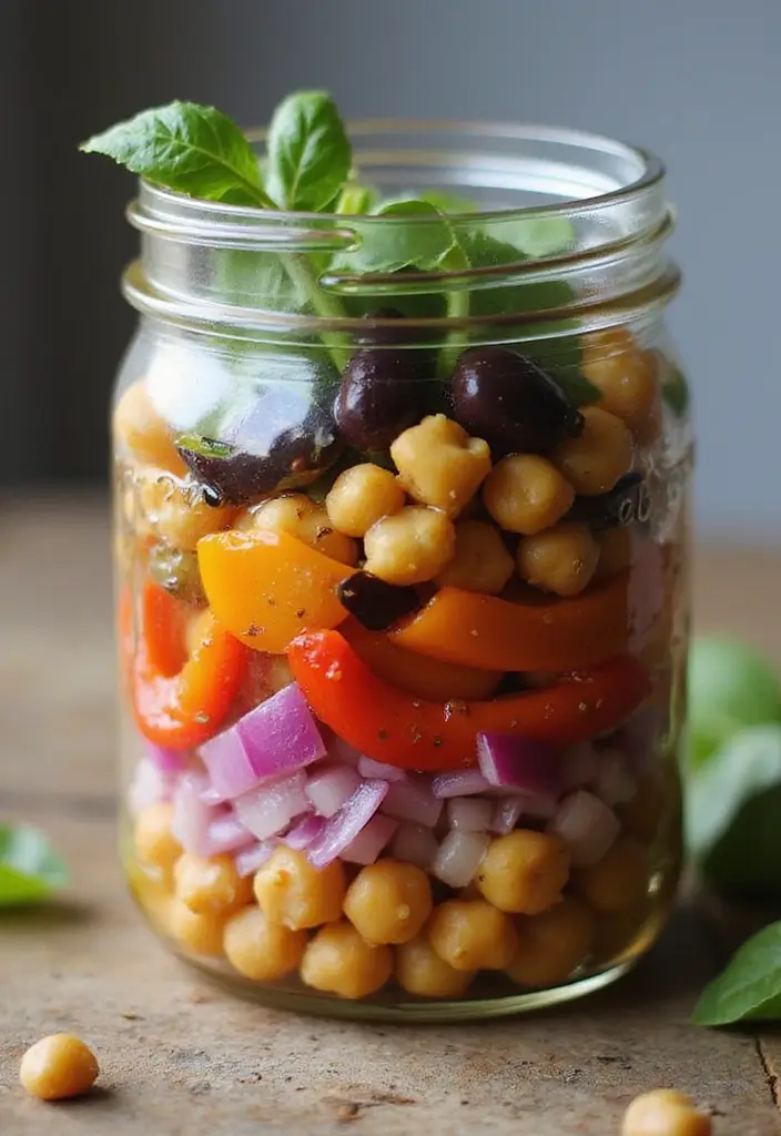 25 Ideas de Lunch para el Trabajo Fáciles y Saludables 72 25 Ideas de Lunch para el Trabajo Fáciles y Saludables - 12. Ensalada de Pimientos Asados y Garbanzos