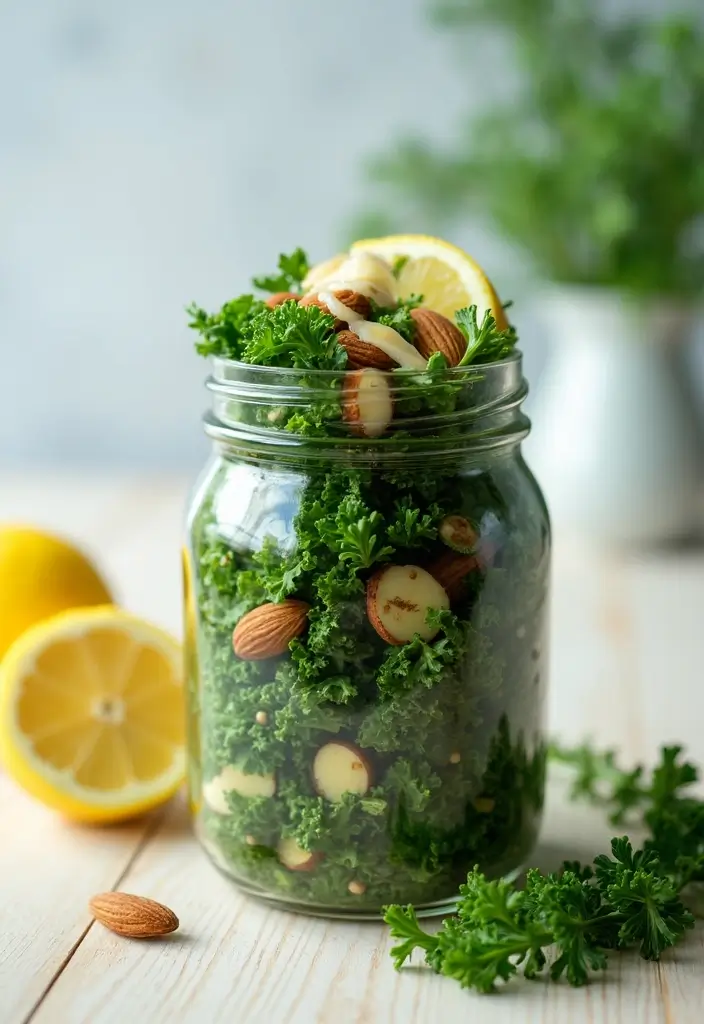 25 Ideas de Lunch para el Trabajo Fáciles y Saludables 105 25 Ideas de Lunch para el Trabajo Fáciles y Saludables - 17. Ensalada de Col Rizada y Limón