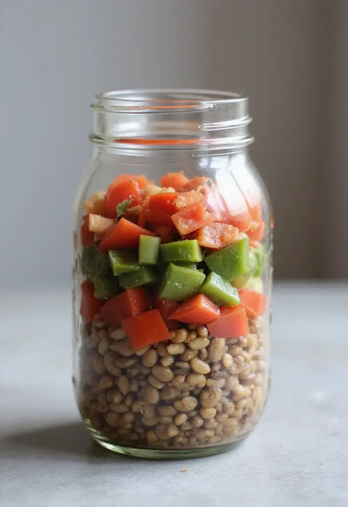 25 Ideas de Lunch para el Trabajo Fáciles y Saludables 112 25 Ideas de Lunch para el Trabajo Fáciles y Saludables - 18. Ensalada de Lentejas y Verduras