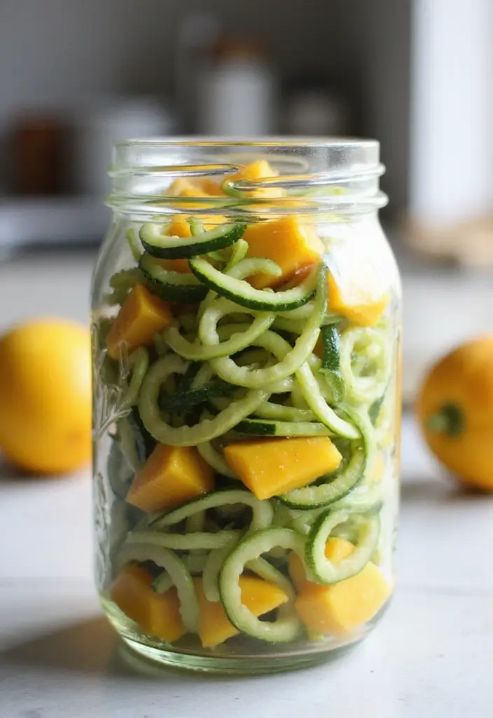 25 Ideas de Lunch para el Trabajo Fáciles y Saludables 124 25 Ideas de Lunch para el Trabajo Fáciles y Saludables - 20. Ensalada de Calabacín y Mango