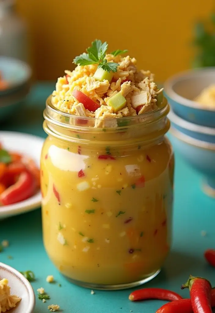 25 Ideas de Lunch para el Trabajo Fáciles y Saludables 20 25 Ideas de Lunch para el Trabajo Fáciles y Saludables - 4. Ensalada de Pollo al Curry