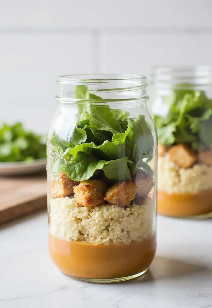 25 Ideas de Lunch para el Trabajo Fáciles y Saludables 46 25 Ideas de Lunch para el Trabajo Fáciles y Saludables - 8. Ensalada César de Pollo