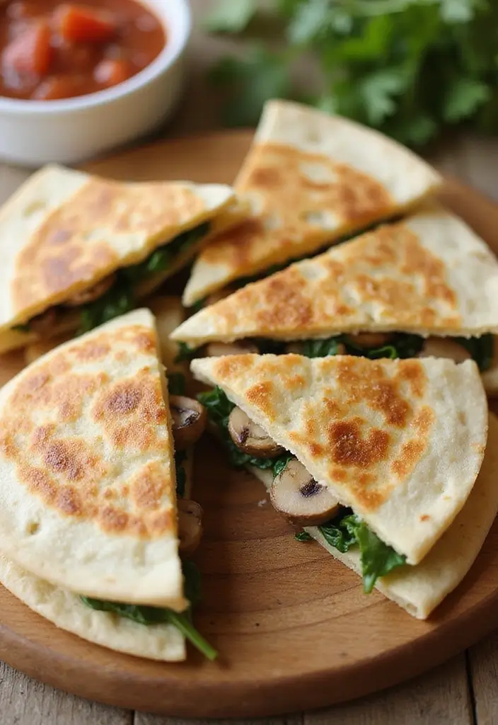 25 Low Calorie Meal Prep Lunch Ideas for Weight Control 109 25 Low Calorie Meal Prep Lunch Ideas for Weight Control - 17. Mushroom & Spinach Quesadillas
