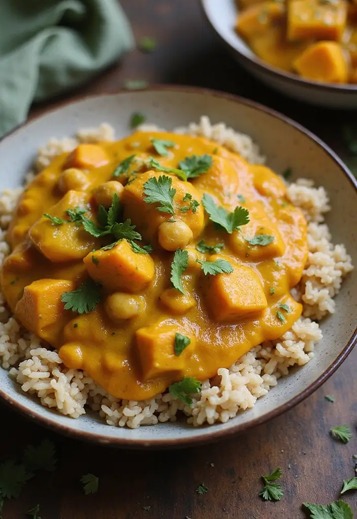 25 Low Calorie Meal Prep Lunch Ideas for Weight Control 116 25 Low Calorie Meal Prep Lunch Ideas for Weight Control - 18. Pumpkin & Chickpea Curry