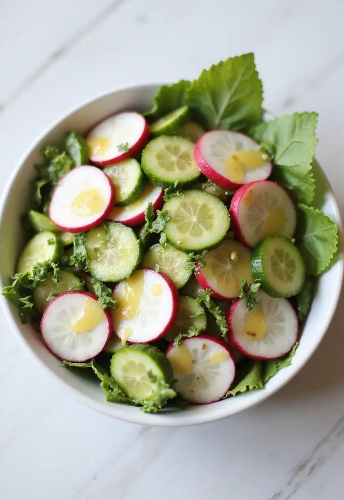25 Low Calorie Meal Prep Lunch Ideas for Weight Control 121 25 Low Calorie Meal Prep Lunch Ideas for Weight Control - 19. Radish & Cucumber Salad