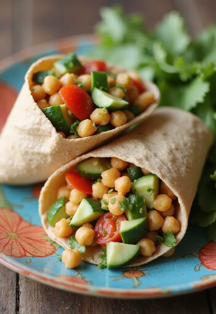 25 Low Calorie Meal Prep Lunch Ideas for Weight Control 8 25 Low Calorie Meal Prep Lunch Ideas for Weight Control - 2. Mediterranean Chickpea Wraps