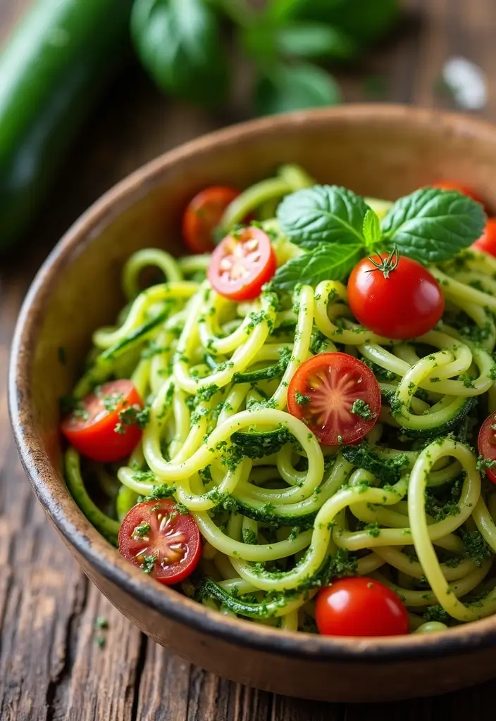 25 Low Calorie Meal Prep Lunch Ideas for Weight Control 22 25 Low Calorie Meal Prep Lunch Ideas for Weight Control - 4. Zucchini Noodles with Pesto