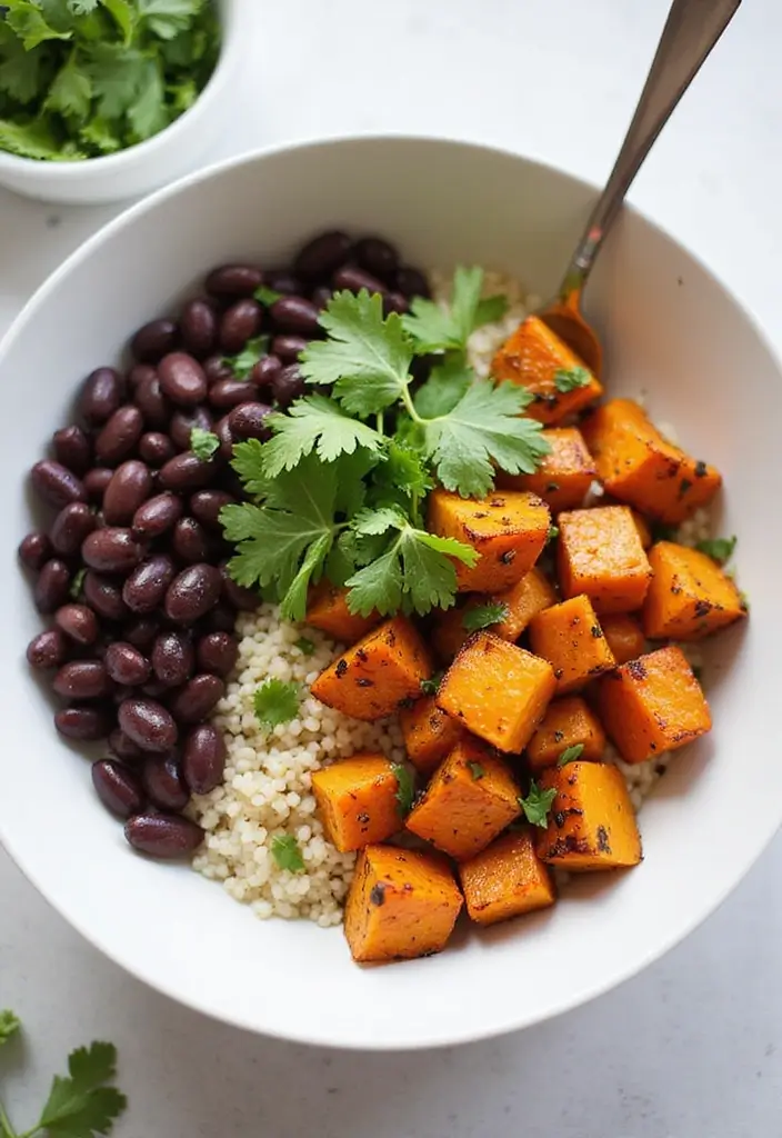 25 Low Calorie Meal Prep Lunch Ideas for Weight Control 29 25 Low Calorie Meal Prep Lunch Ideas for Weight Control - 5. Sweet Potato & Black Bean Bowl
