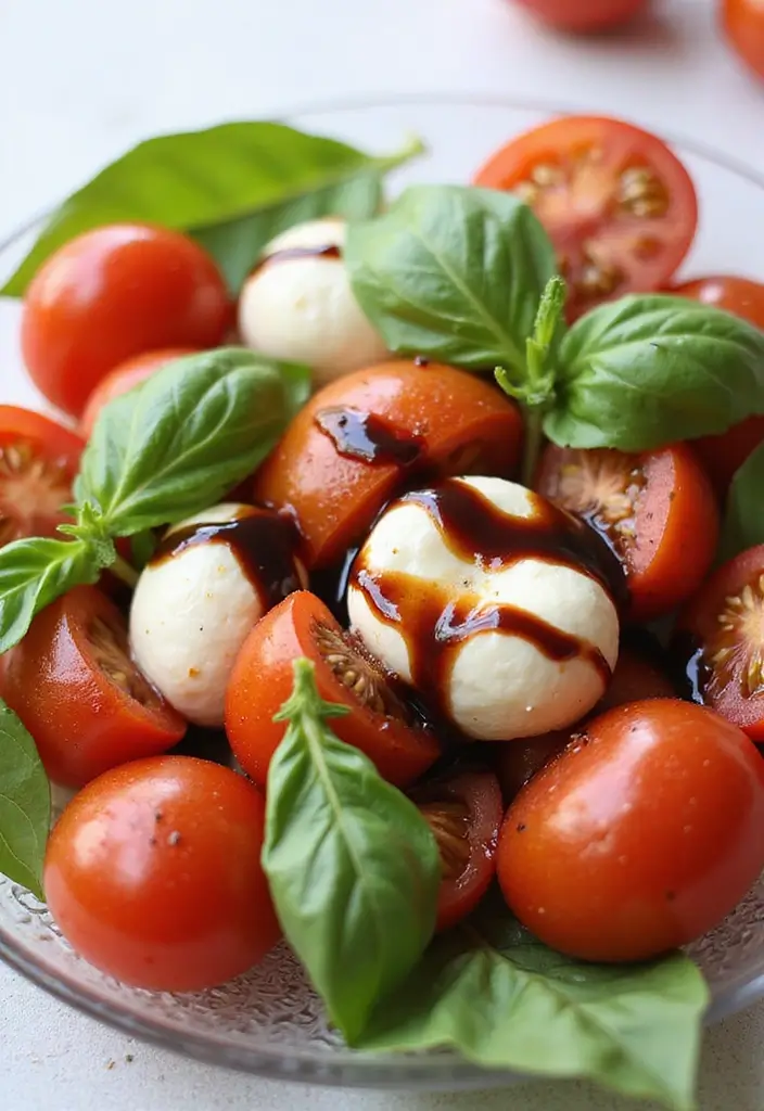 25 Low Calorie Meal Prep Lunch Ideas for Weight Control 36 25 Low Calorie Meal Prep Lunch Ideas for Weight Control - 6. Caprese Salad with Balsamic Glaze