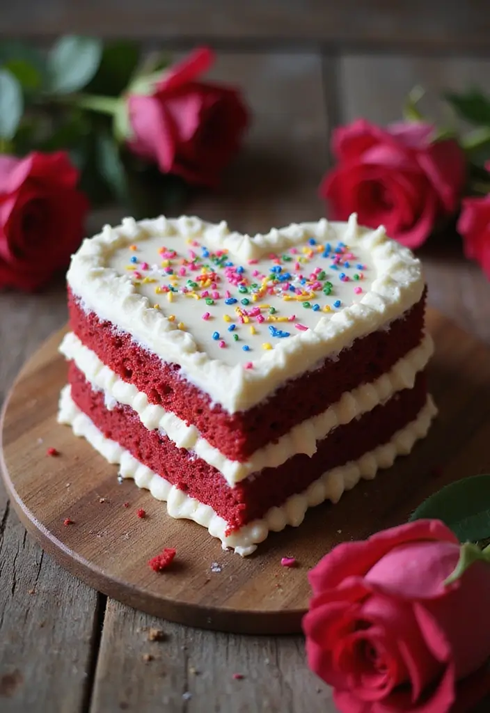 25 Lunch Box Cake Ideas for Boyfriend That Are Cute and Sweet - 1. Heart-Shaped Red Velvet Cake