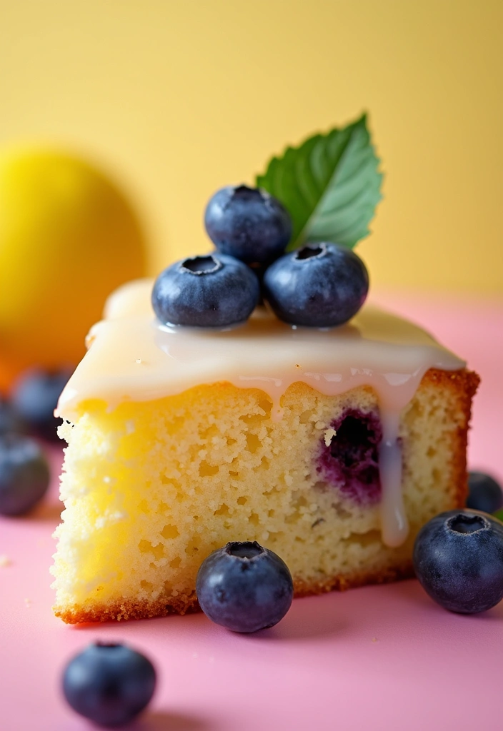25 Lunch Box Cake Ideas for Boyfriend That Are Cute and Sweet - 19. Blueberry Lemon Drizzle Cake