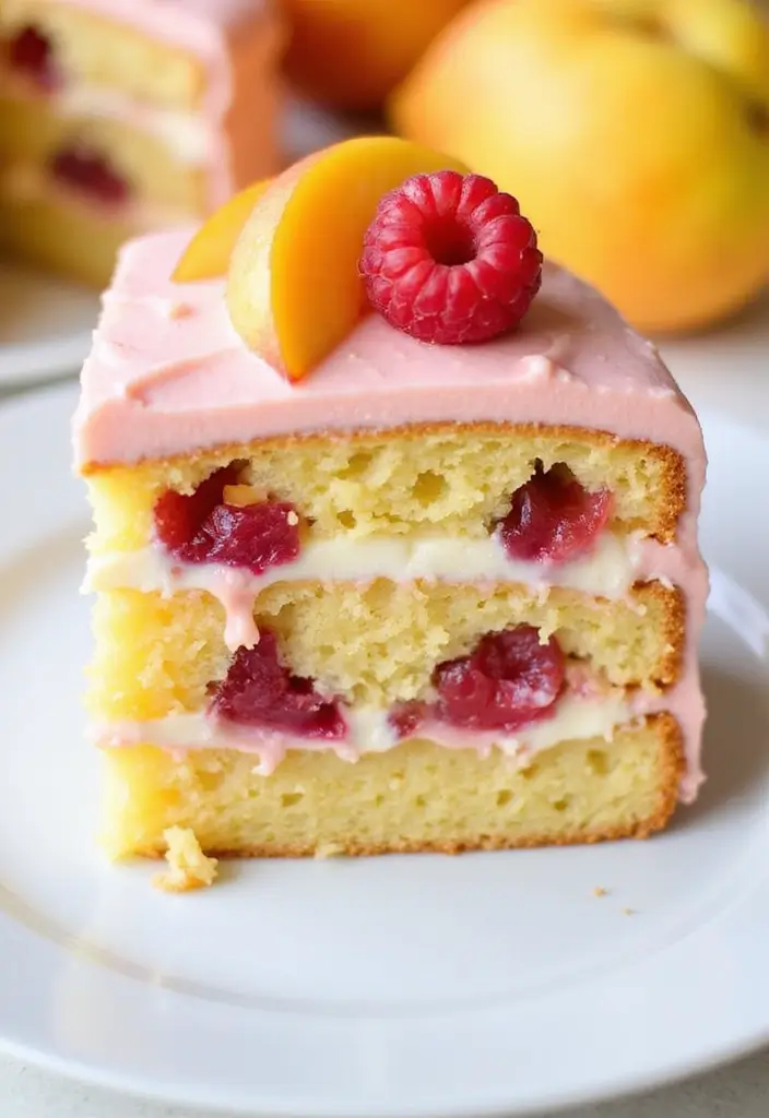 25 Lunch Box Cake Ideas for Boyfriend That Are Cute and Sweet - 22. Peach Melba Cake