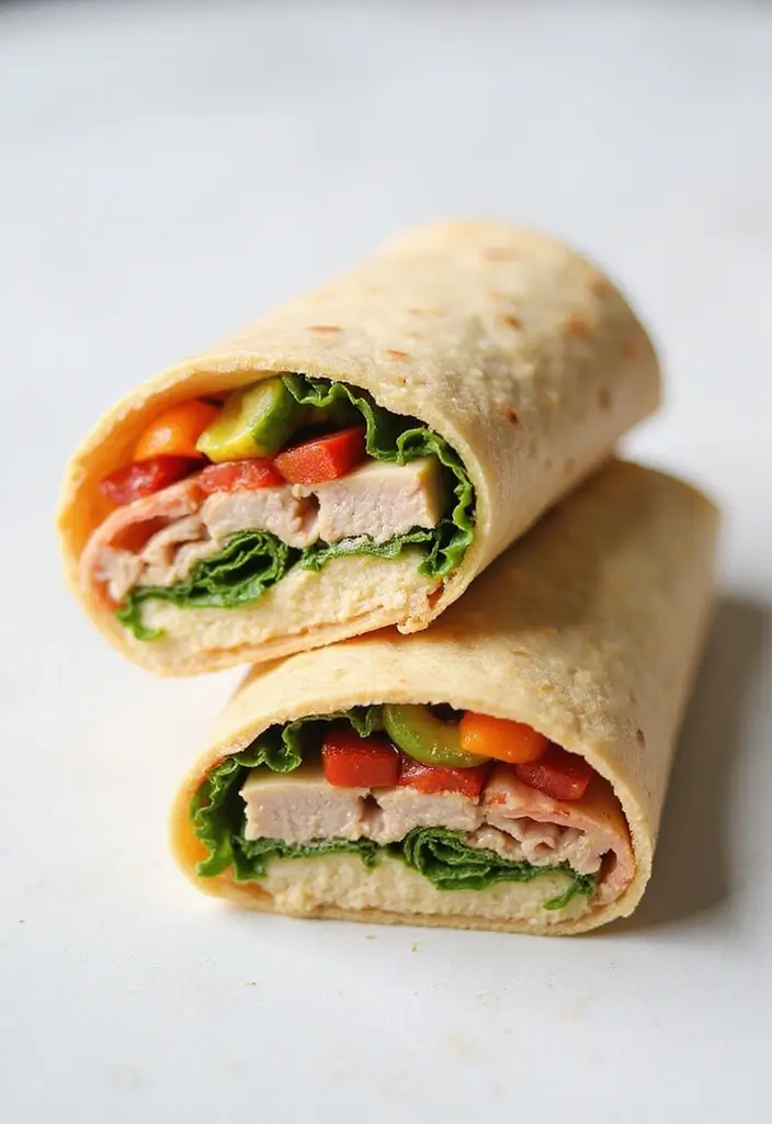 25 Lunch Box Ideas for Adults That Make Packing Easy 8 25 Lunch Box Ideas for Adults That Make Packing Easy - 2. Turkey and Hummus Wrap