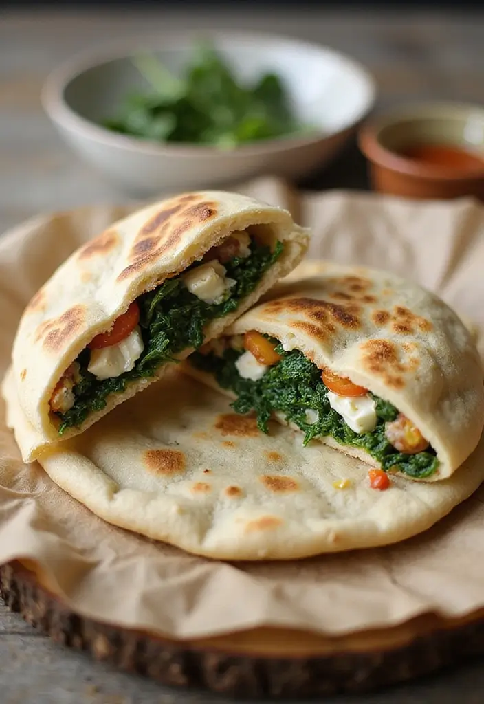 25 Lunch Box Ideas for Adults That Make Packing Easy 36 25 Lunch Box Ideas for Adults That Make Packing Easy - 6. Spinach and Feta Stuffed Pita