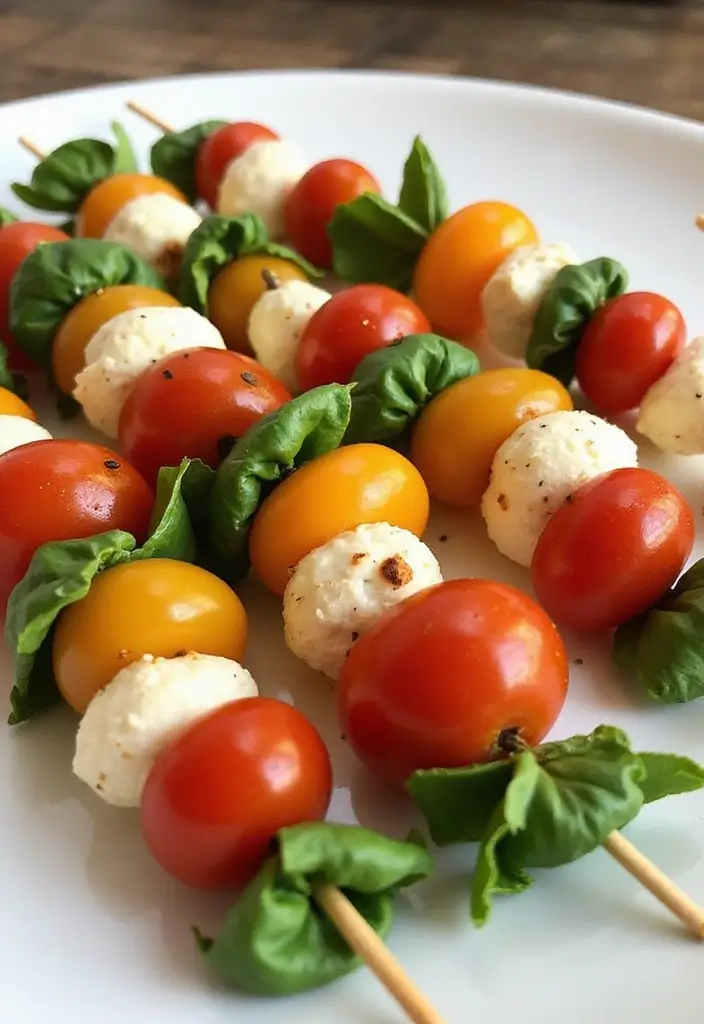 25 Lunch Box Ideas for Adults That Make Packing Easy 46 25 Lunch Box Ideas for Adults That Make Packing Easy - 8. Caprese Salad Skewers