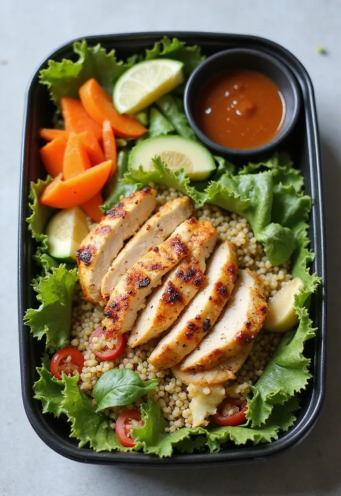 25 Lunch Box Ideas for Husband That Show You Care 1 25 Lunch Box Ideas for Husband That Show You Care - 1. Grilled Chicken & Quinoa Salad