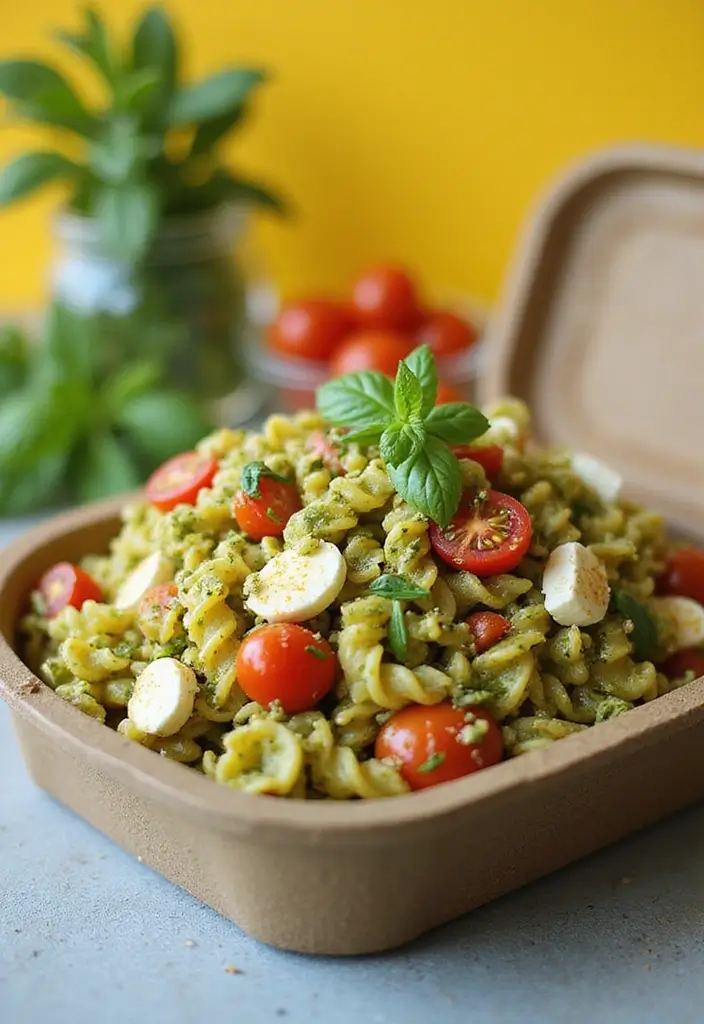 25 Lunch Box Ideas for Husband That Show You Care 60 25 Lunch Box Ideas for Husband That Show You Care - 10. Pesto Pasta Salad