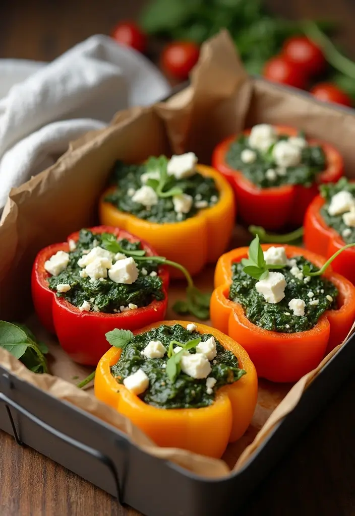 25 Lunch Box Ideas for Husband That Show You Care 39 25 Lunch Box Ideas for Husband That Show You Care - 7. Spinach & Feta Stuffed Peppers