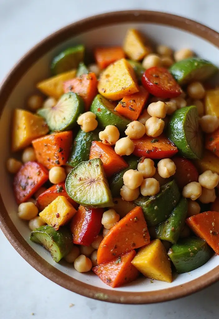 25 Lunch Ideas for 12-Month-Old Babies That Are Nutritious and Simple 116 25 Lunch Ideas for 12-Month-Old Babies That Are Nutritious and Simple - 20. Roasted Veggie and Chickpea Bowl